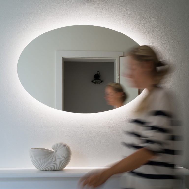 Lustro owalne OVO SIMPLE LED, 60 x 90 cm - podświetlane, poziome - OUTLET