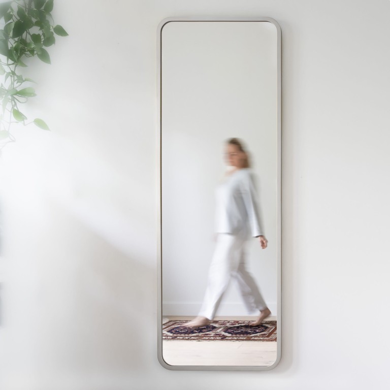 Lustro prostokątne ORTO LONG - 45 x 145 cm, w szarej ramie, RAL 7047 - OUTLET
