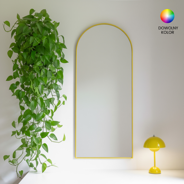 Lustro półowalne ARCUS MINIMAL - w cienkiej ramie, pionowe, dowolny RAL