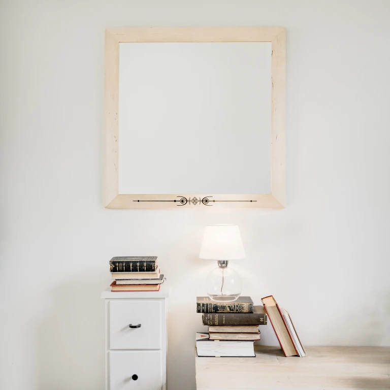 Lustro kwadratowe w drewnianej ramie ETHNO 70 x 70 x 5,5 cm