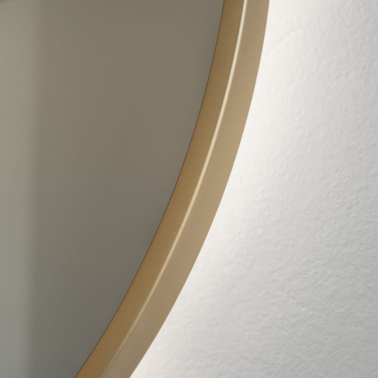 Lustro owalne CASSINI MINIMAL LED - w złotej, cienkiej ramie, podświetlane