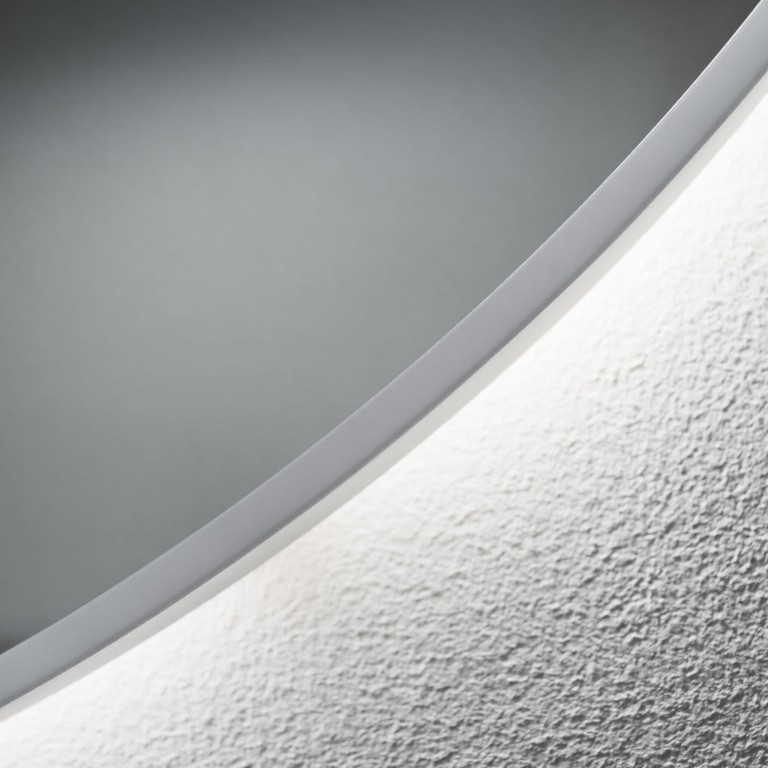 Lustro okrągłe MINIMAL LED - w białej, cienkiej ramie, podświetlane
