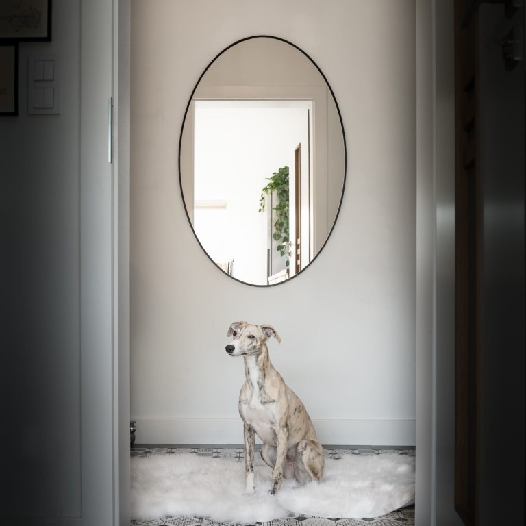 Lustro owalne OVO MINIMAL - w cienkiej ramie, pionowe