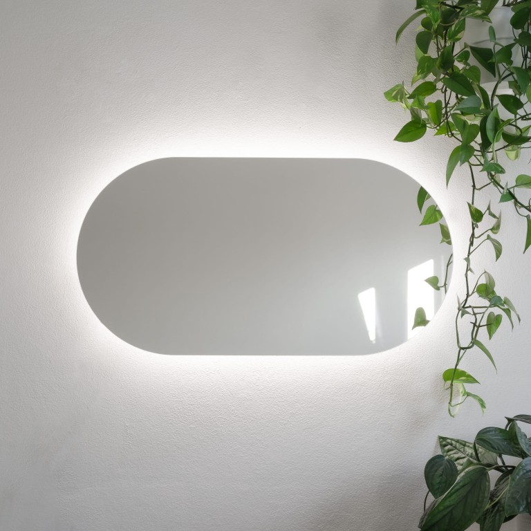 Lustro owalne CASSINI SIMPLE LED - podświetlane, poziome