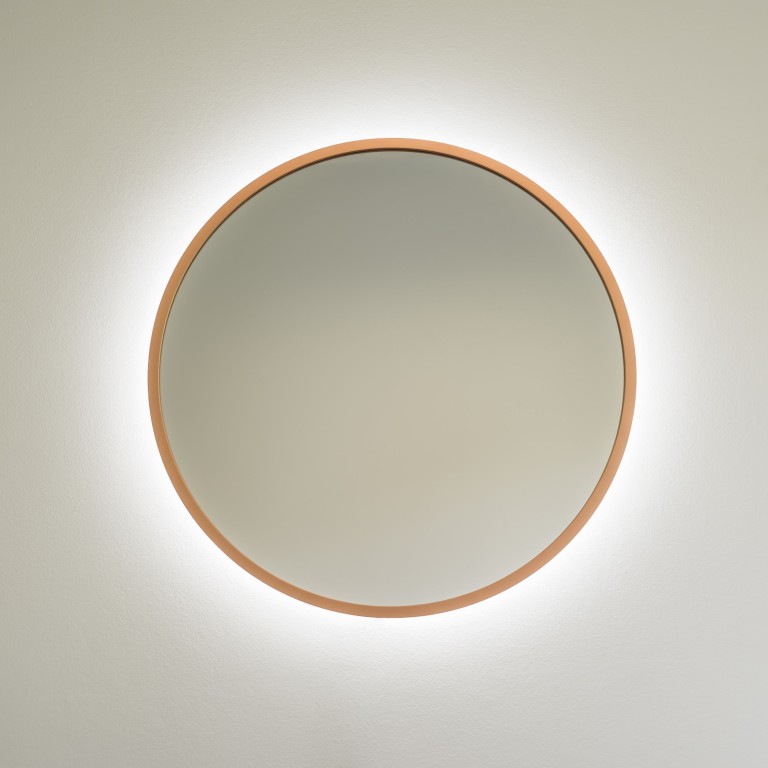 Lustro okrągłe ORBITAL LED 115 cm - w miedzianej ramie, podświetlane - PROMOCJA